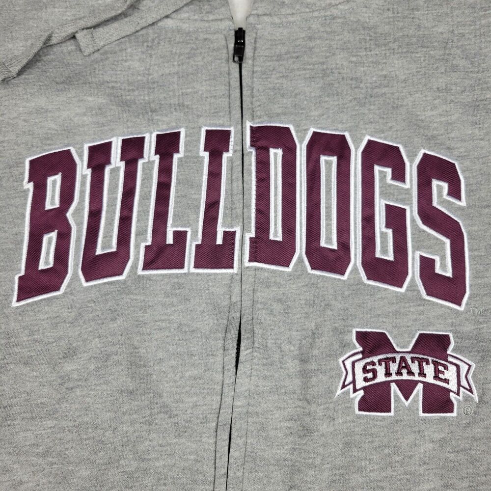 Mississippi State Bulldogs Mens L Sweatshirt Colosseum Arch & Logo 3.0 Full Zip - Picture 2 of 15